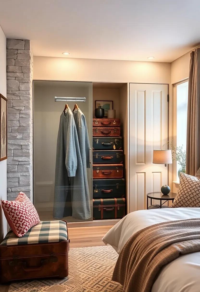vintage Suitcase Storage: ​Turn vintage suitcases into stylish storage options‍ stacked in ‌a corner, adding ​whimsy and character to your ⁣bedroom