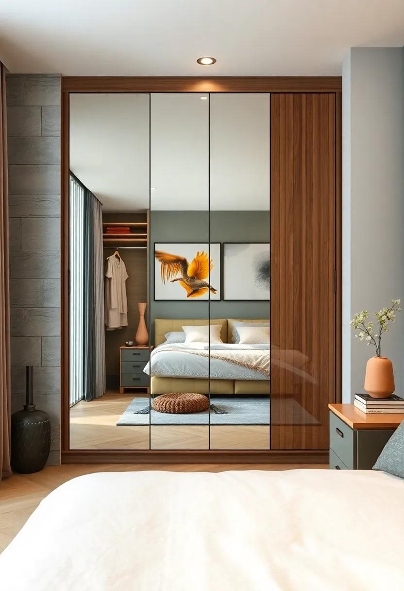 Wardrobe ⁣with Mirrored Doors: Maximize the illusion of ⁢space in your bedroom with mirrored wardrobe ‌doors reflecting light and making the room feel larger