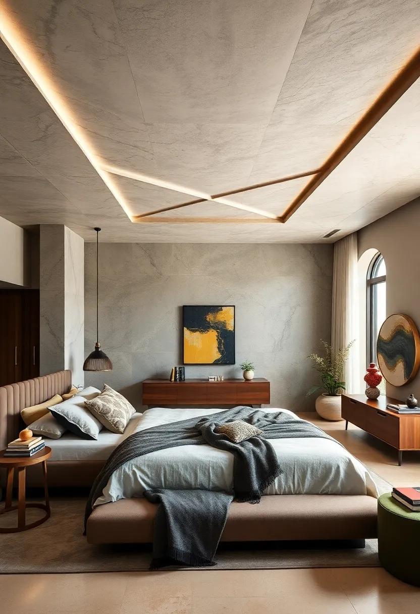 Choose a Statement Ceiling: Consider unique ceiling designs or colors⁣ to draw the eye up and create depth