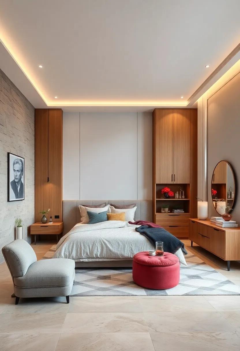 Incorporate⁤ Built-in ⁣Storage: Design custom cabinetry that ‍blends seamlessly with ⁣your bedroom for practical storage solutions