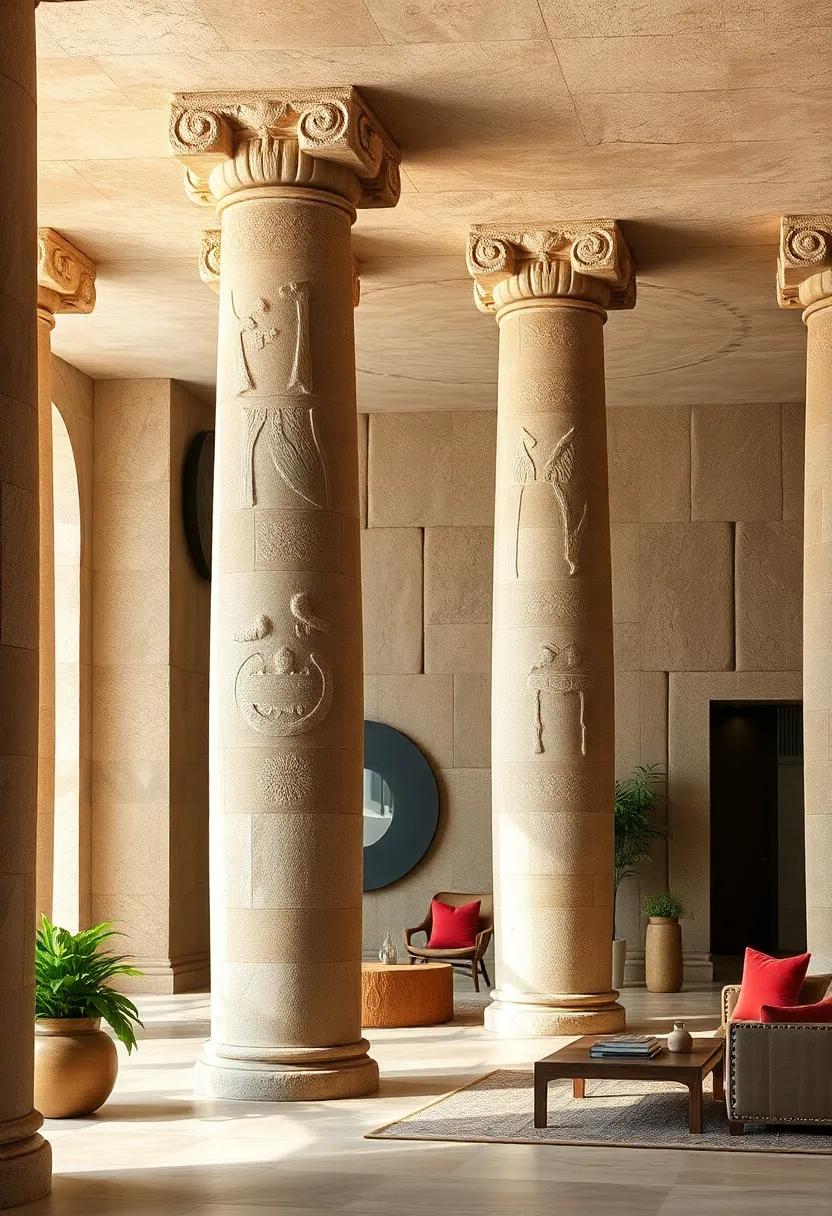 Intricate Carvings on Weathered Stone Columns Revealing Centuries of Cultural Stories and Legends