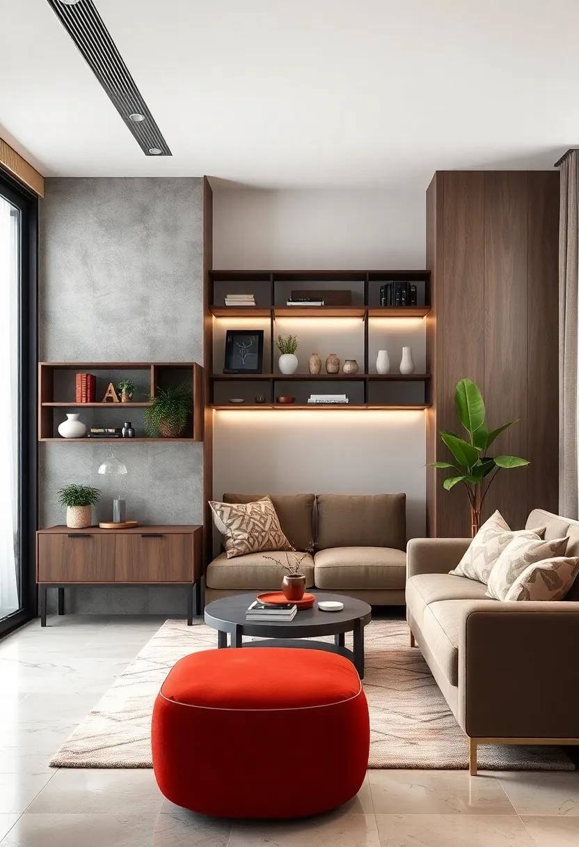 Add a stylish⁣ room divider with shelves to separate spaces while offering additional storage‌ for⁣ books or‌ plants