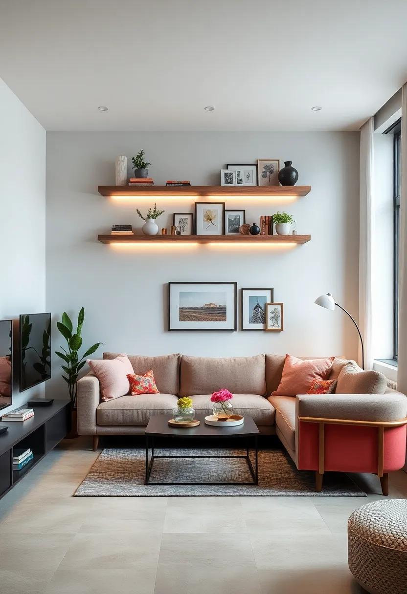 Use⁣ floating shelves to ‌showcase decorative items, leaving the⁣ floor space clear and giving ‌an illusion of a larger area