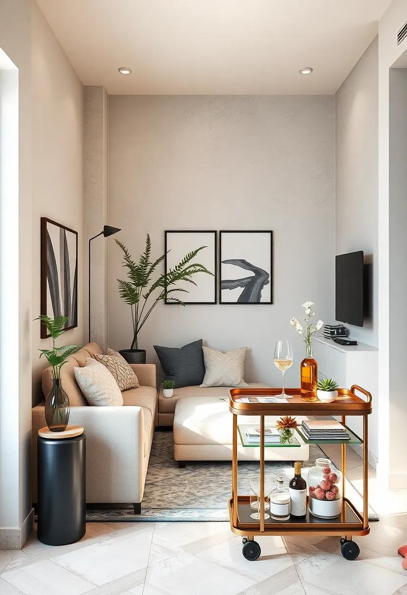 Create zones within your small apartment using rugs to define areas,while selecting‌ rugs that offer storage underneath