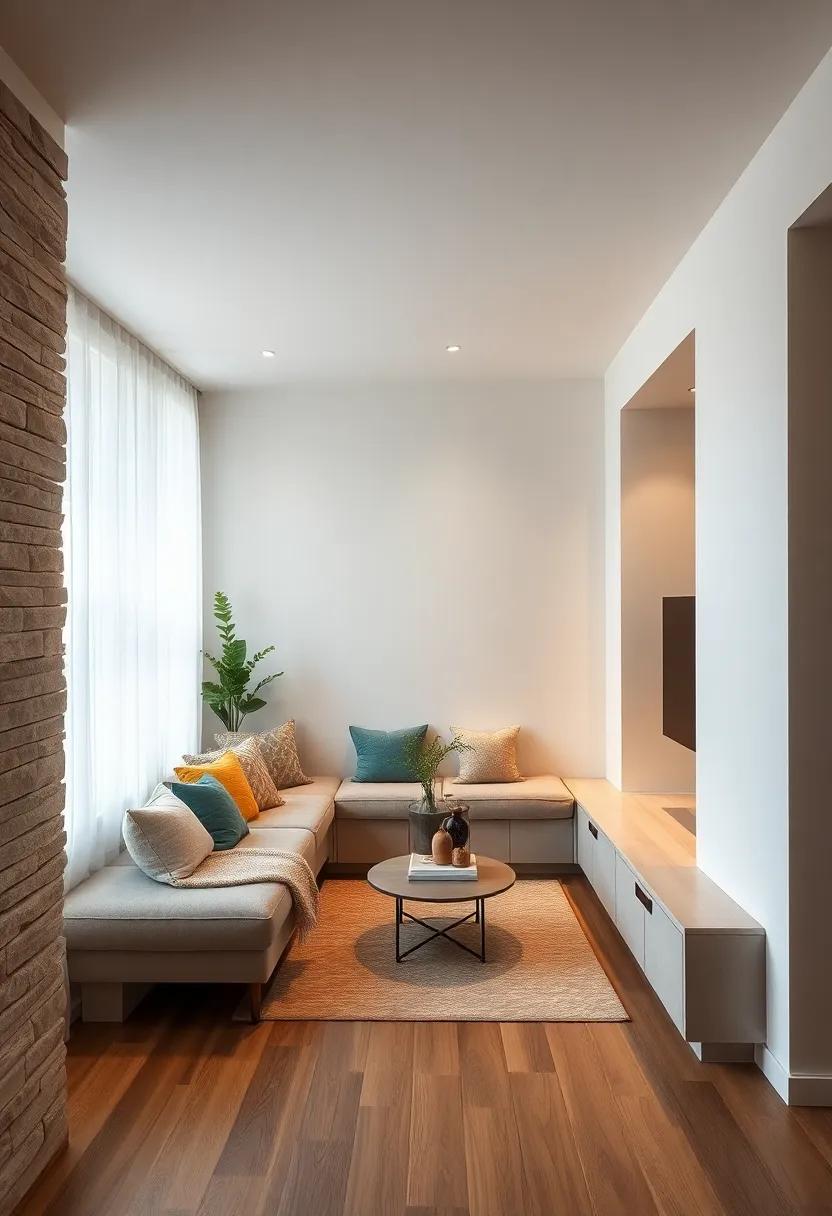 Incorporate built-in seating with hidden compartments, providing a cozy nook while keeping ​clutter at‍ bay