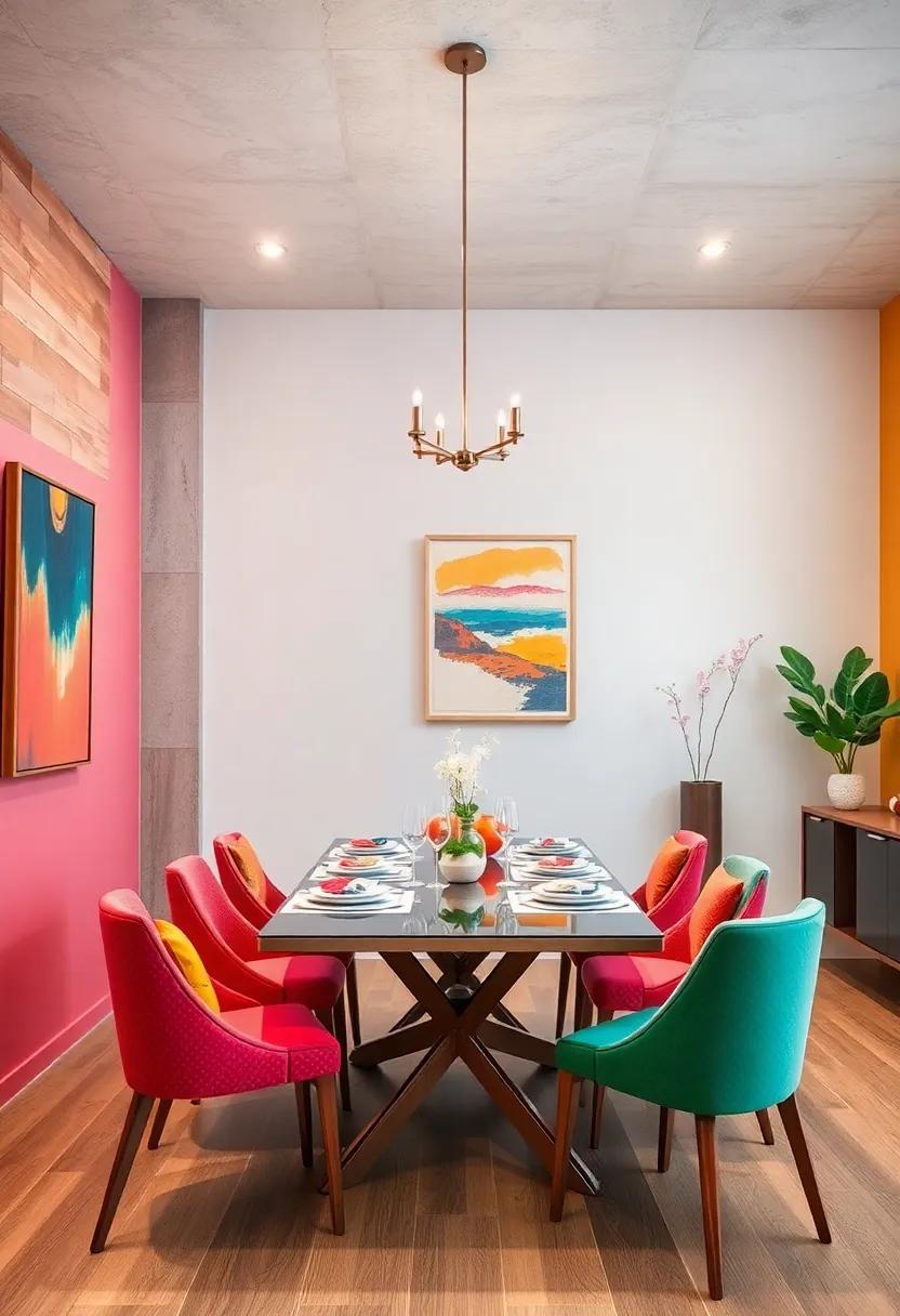 Color Pop: ‍Brighten your dining experience with bold ⁤accent walls, vibrant artwork, and colorful furnishings that reflect your personal taste ⁣and⁢ enthusiasm for life