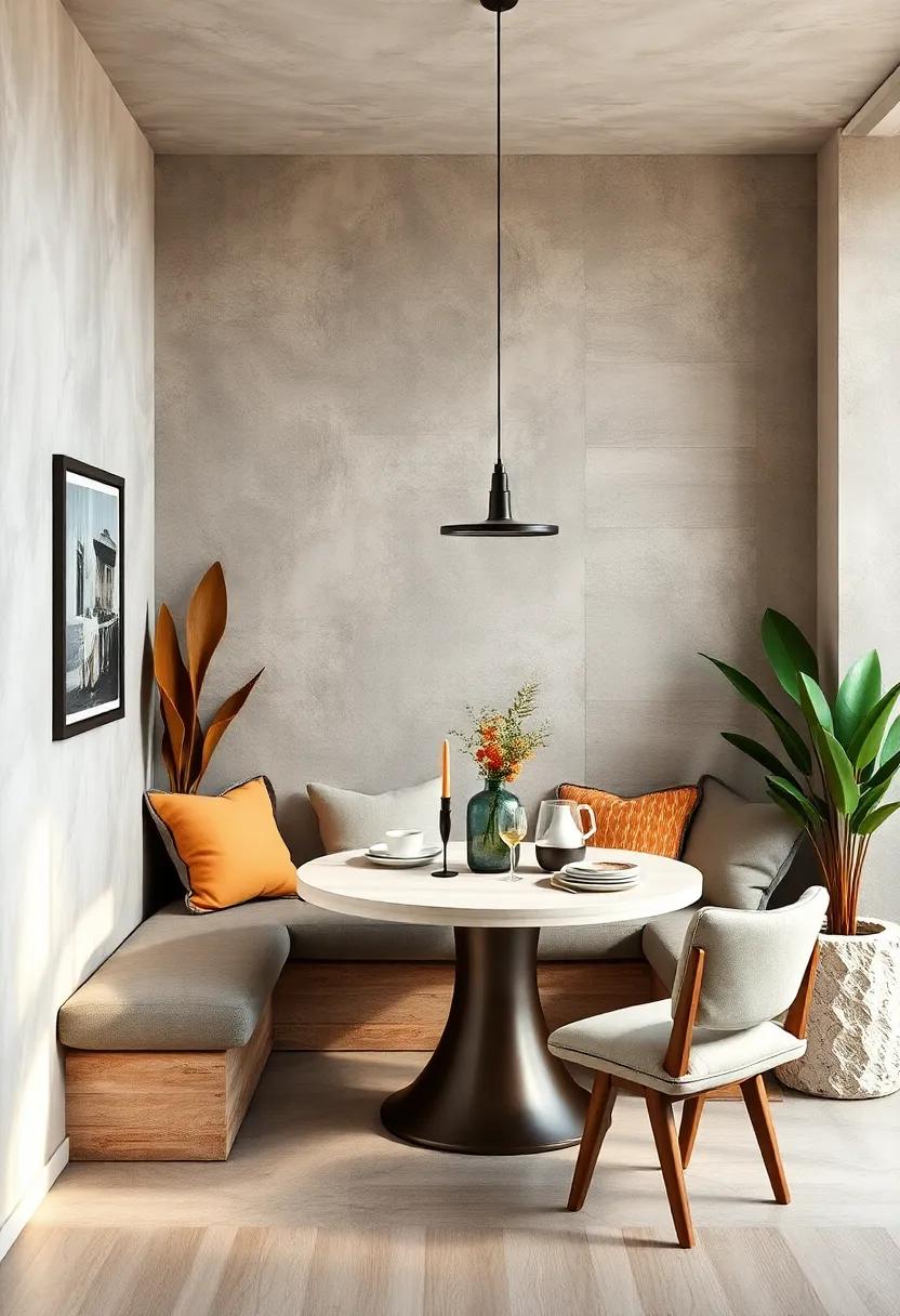 Cozy Nook: Design a small, intimate ⁤dining area with soft cushions, a round ‌table, and warm lighting to cultivate the⁣ perfect spot for family meals or quiet dinners
