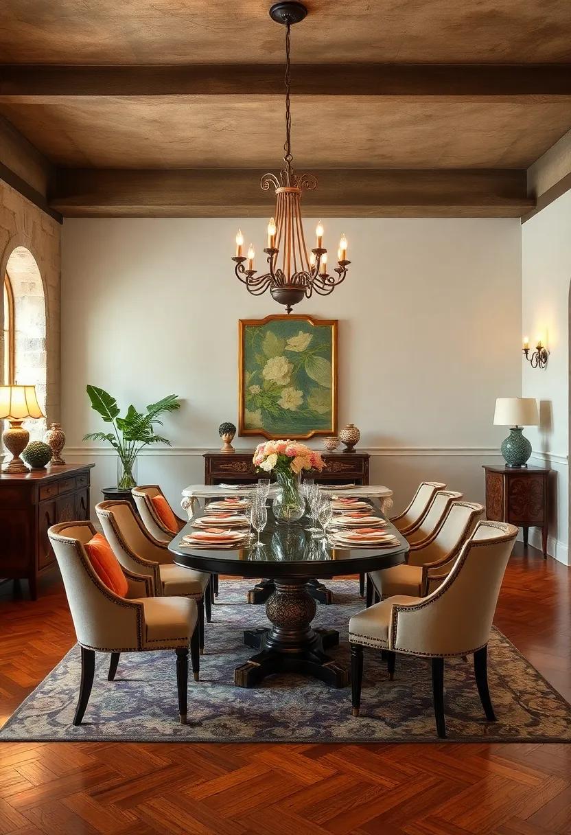 Vintage Glam: Combine antique furnishings, ‌ornate lighting, and⁤ rich textures to create a dining room that exudes elegance and nostalgia, perfect for hosting​ lavish dinner parties
