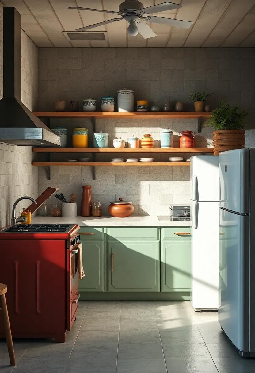 Soft Morning Light Highlighting a Collection of Retro Canisters and Jars on Open Shelves