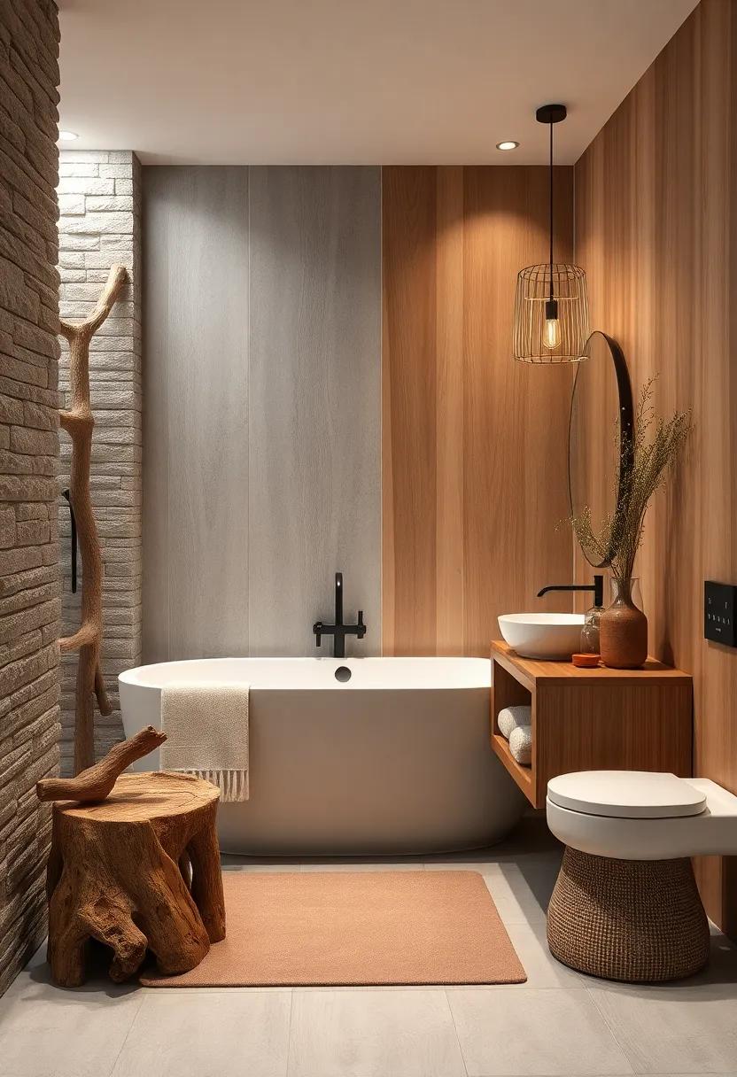 Driftwood Accents: Infusing Earthy Elegance into Bathroom Spaces