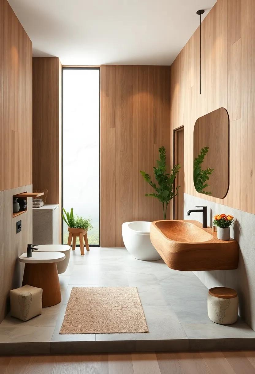 Organic Curves in Wooden Sinks: Celebrating Nature-Inspired Modern Design