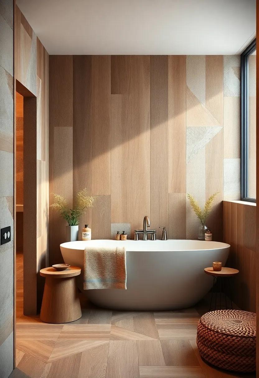 Blending Multiple Wood Tones for a Rich, Cohesive Bathroom Design