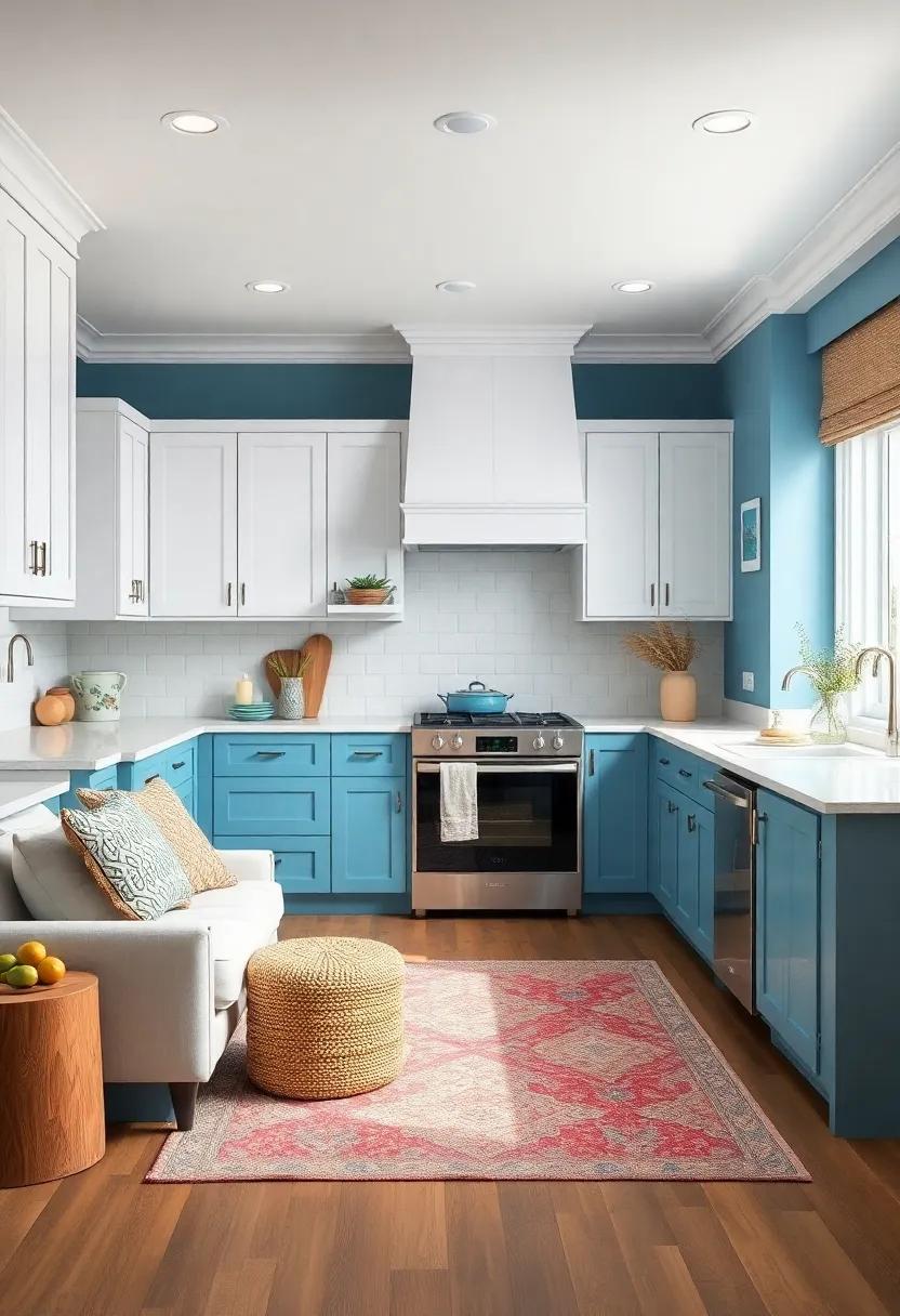 Embrace‍ Beach⁢ vibes: Combine white cabinets with oceanic blues⁢ for a refreshing ‍coastal kitchen⁣ that⁣ feels like a seaside getaway