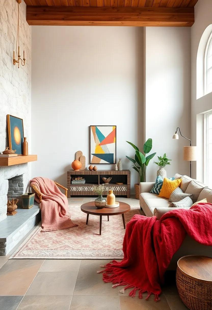 Cozy Corners: Vibrant Throw Blankets Transform Eclectic Living Spaces