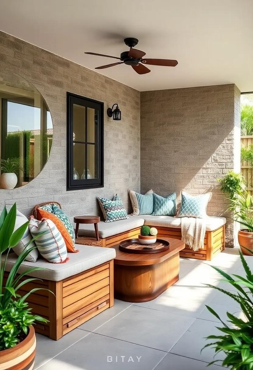 Clever Small Patio Designs: DIY Storage Benches for Cozy Outdoor Spaces