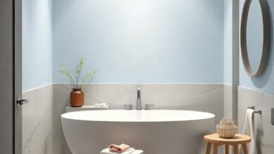 Elegance in Soft Hues: Exploring a High-End Pastel Blue and Silver Bathroom