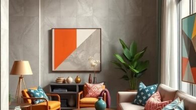 Harmonizing Spaces: Eclectic Decor Elevated by Bold Geometric Patterns