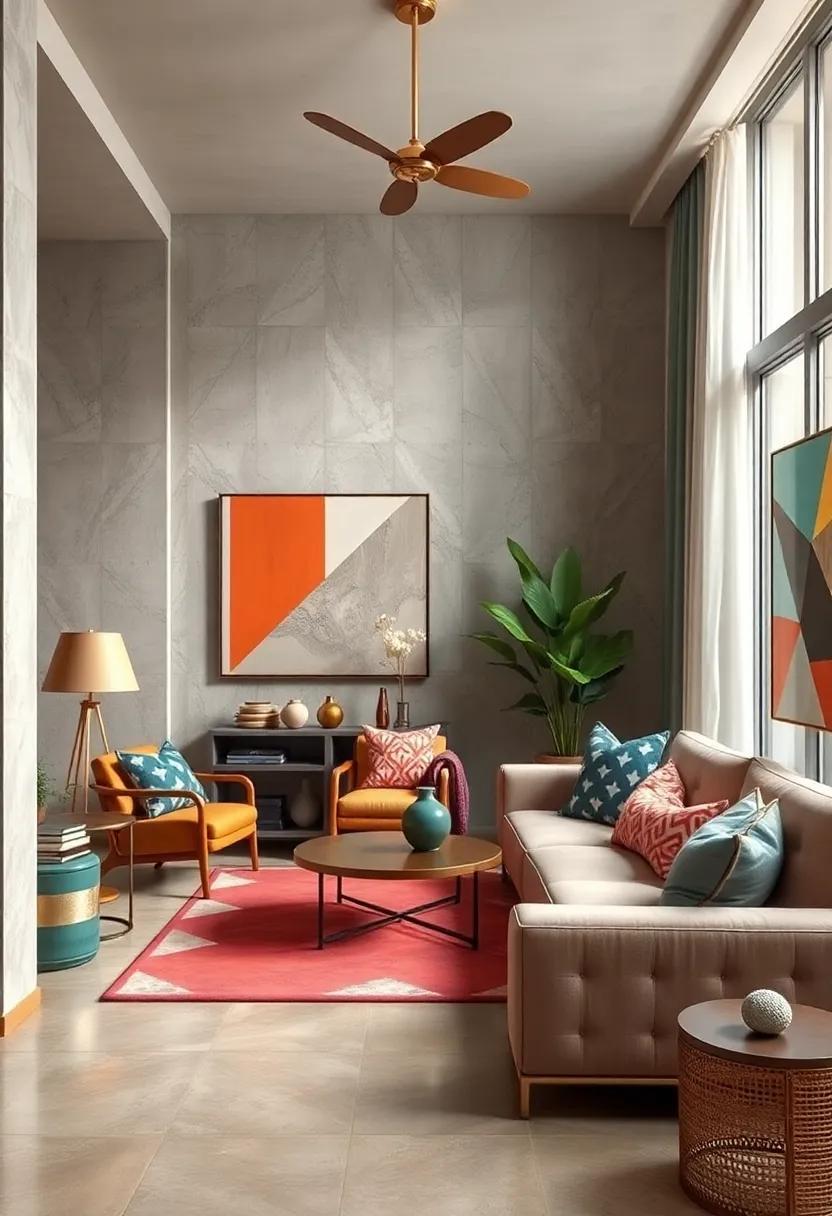 Harmonizing Spaces: Eclectic Decor Elevated by Bold Geometric Patterns