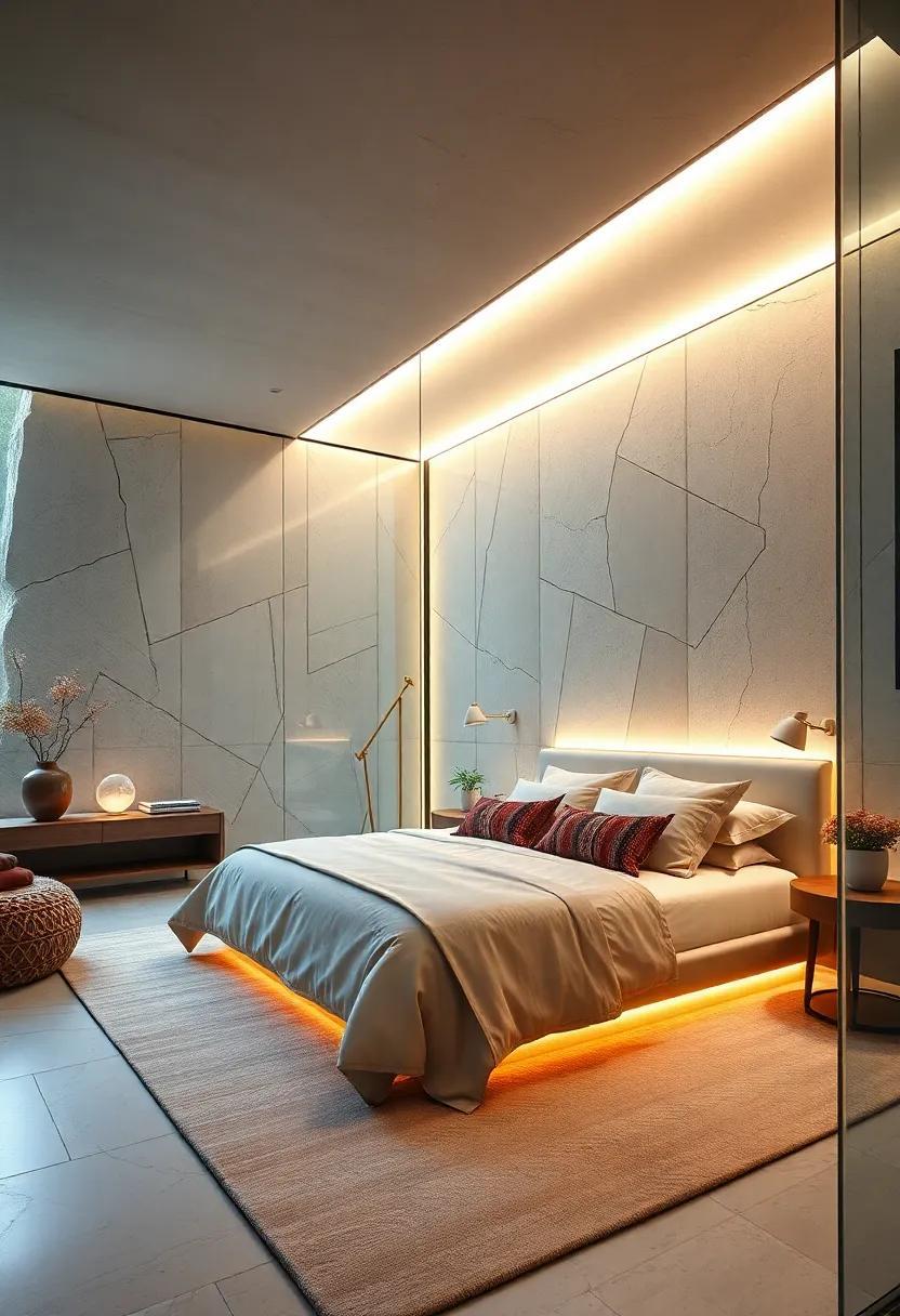 Sleek Serenity: Exploring Ultra-Modern Bedrooms with Glass Walls and Ambient Glow
