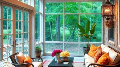 Charming Screened Porch Ideas Featuring Elegant French Window Designs