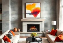 Cozy Meets Contemporary: Designing a Living Room with Fireplace and Modern Art