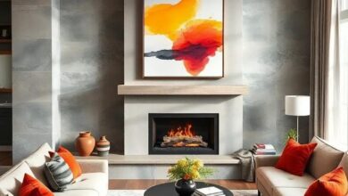 Cozy Meets Contemporary: Designing a Living Room with Fireplace and Modern Art