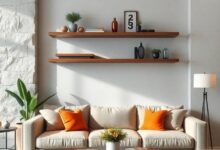 Elevate Your Living Space: Stylish Floating Shelves Above the Sofa Ideas