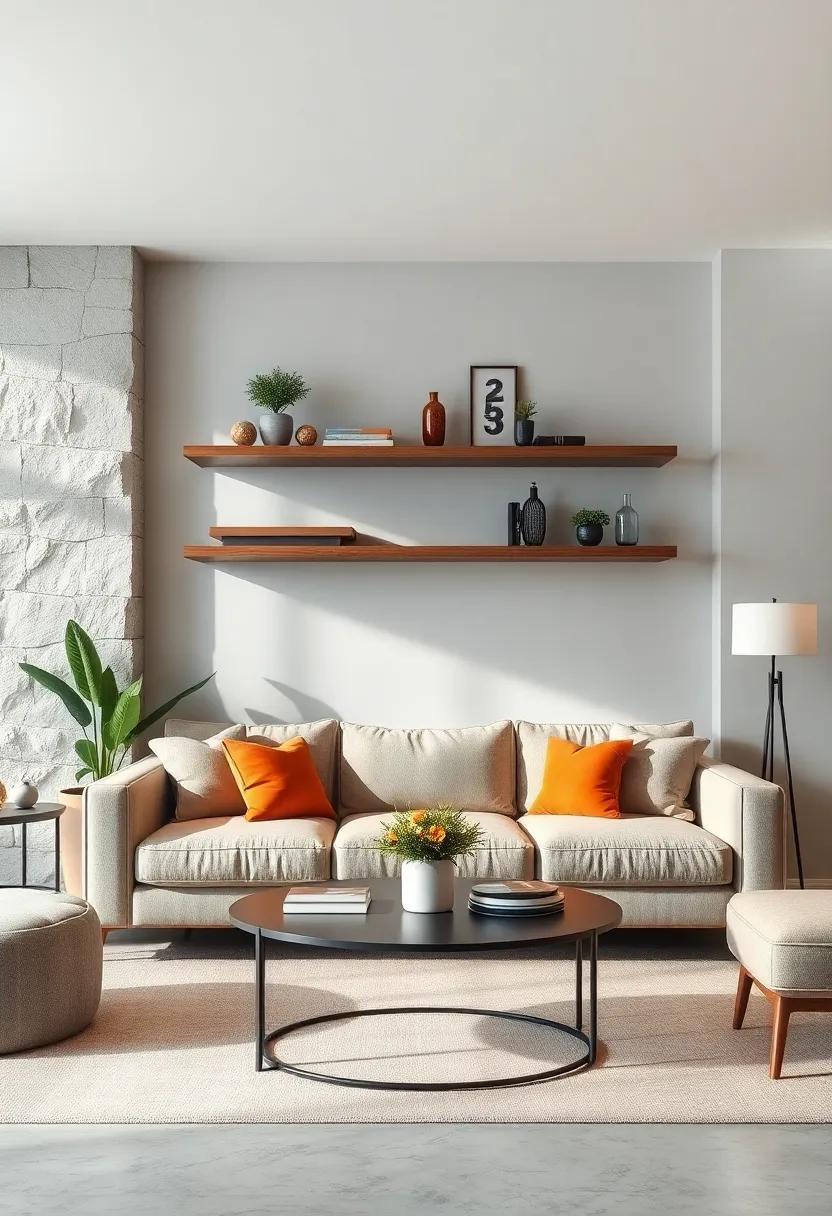 Elevate Your Living Space: Stylish Floating Shelves Above the Sofa Ideas