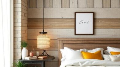 Cozy Farmhouse Chic Bedroom: Distressed Wood & Antique Accents Blend