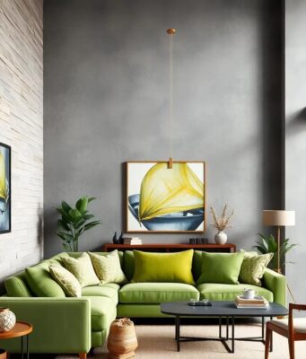 27 Creative Ways to Style a Green Couch Against Gray Walls in Your Living Room 27 Creative Ways to Style a Green Couch Against Gray Walls in Your Living Room