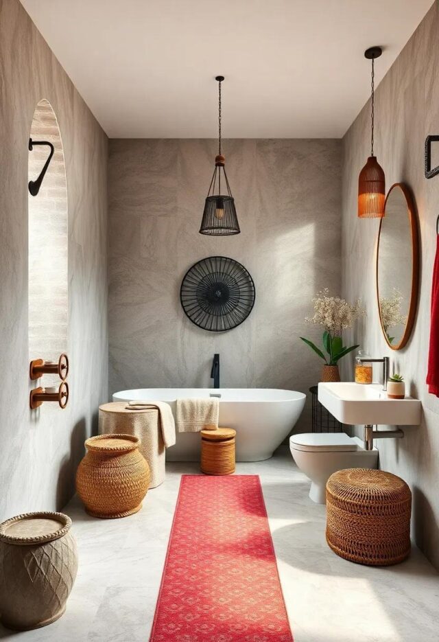 25 Stunning Boho Bathroom Ideas with Moroccan-Inspired Accents for a Vibrant Retreat