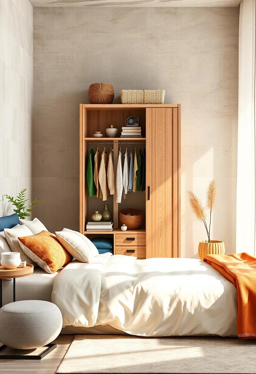 Compact‌ Wardrobe Armoire: Efficiently organize your clothing⁣ with a​ compact armoire that complements ‍your style while ⁣saving precious​ floor space