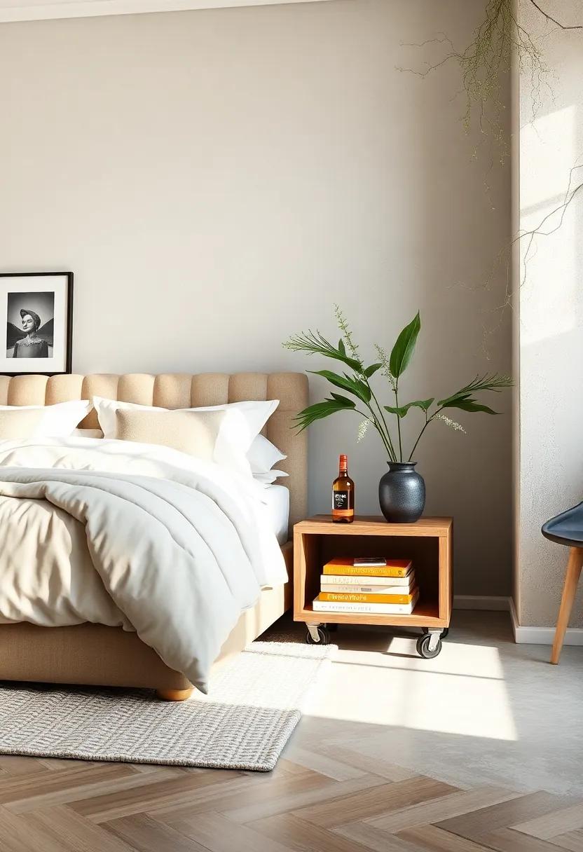 Industrial ‌Nightstand Cart:⁣ an edgy nightstand on wheels ‌that provides mobility and additional storage, perfect ⁣for a modern,⁤ urban aesthetic