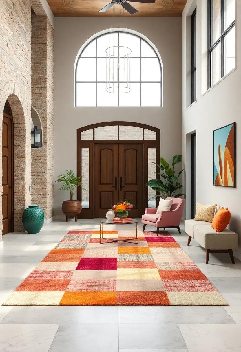 Patchwork Designs Showcasing Artistic Craftsmanship and a Playful Approach to Entry Decor