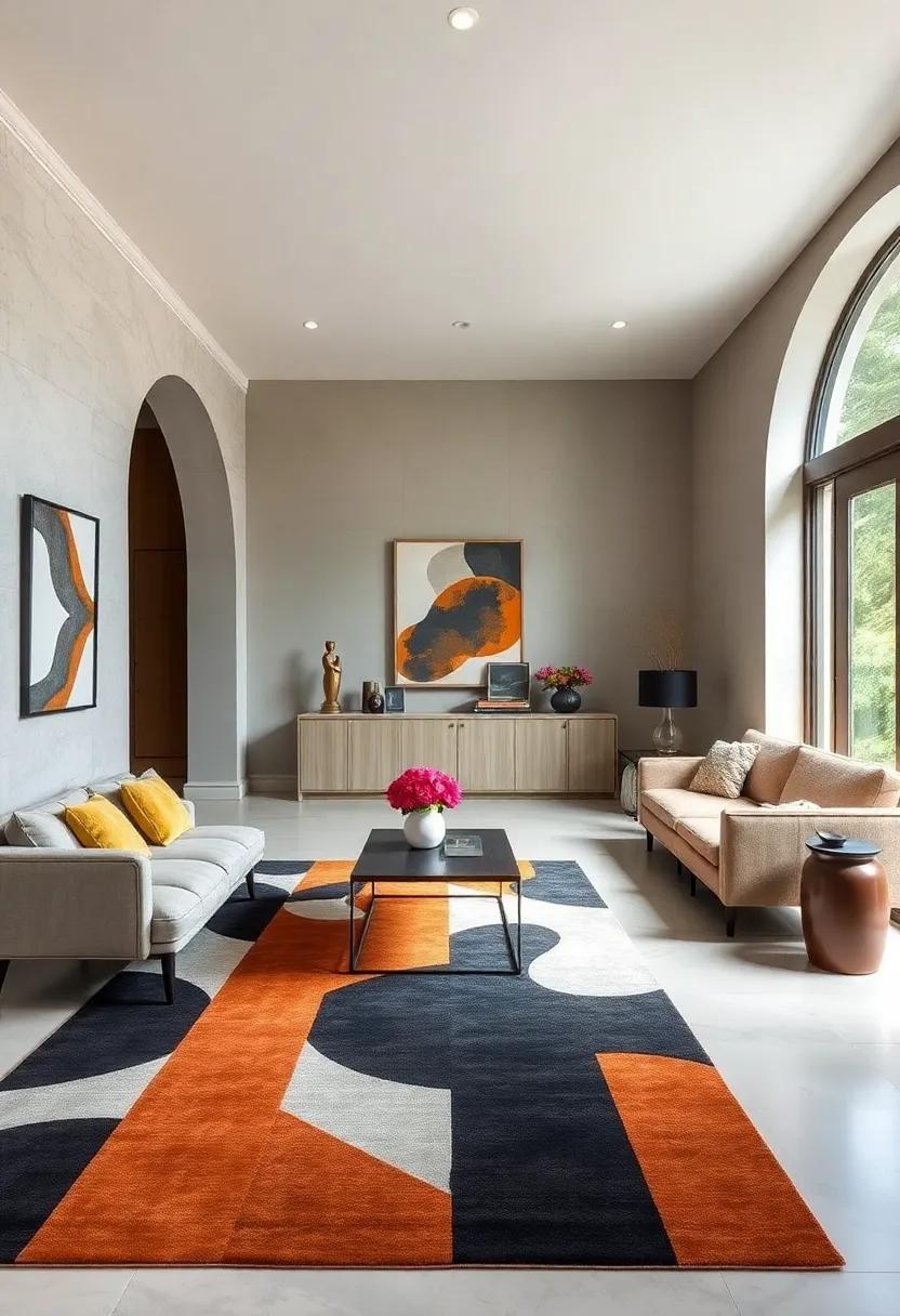 Bold Geometric Designs Creating a Modern and Dynamic Focal Point in Your Entry Space