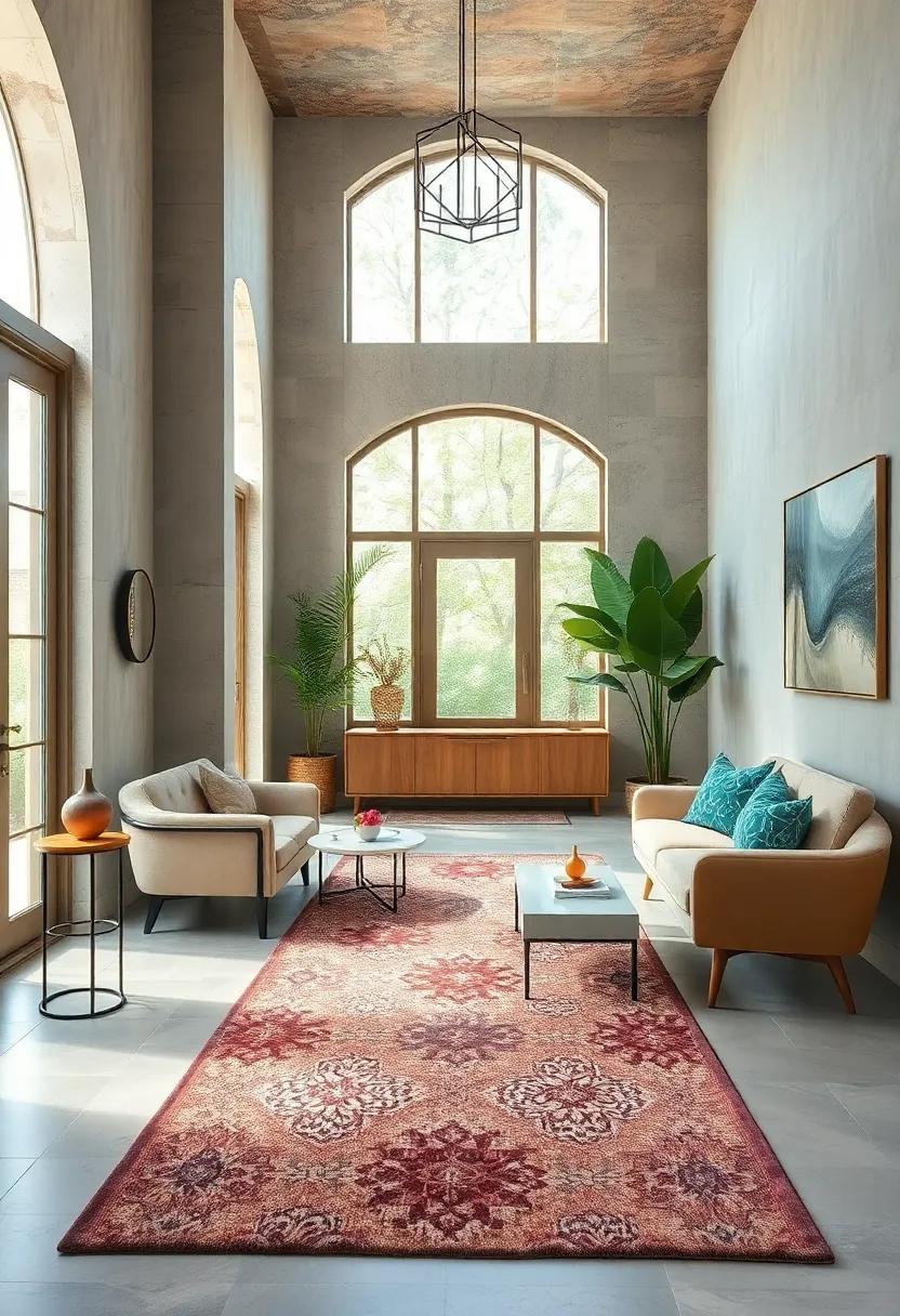 Soft Patterns and Subtle Textures Setting a Calm and Elegant Welcome Area Aesthetic