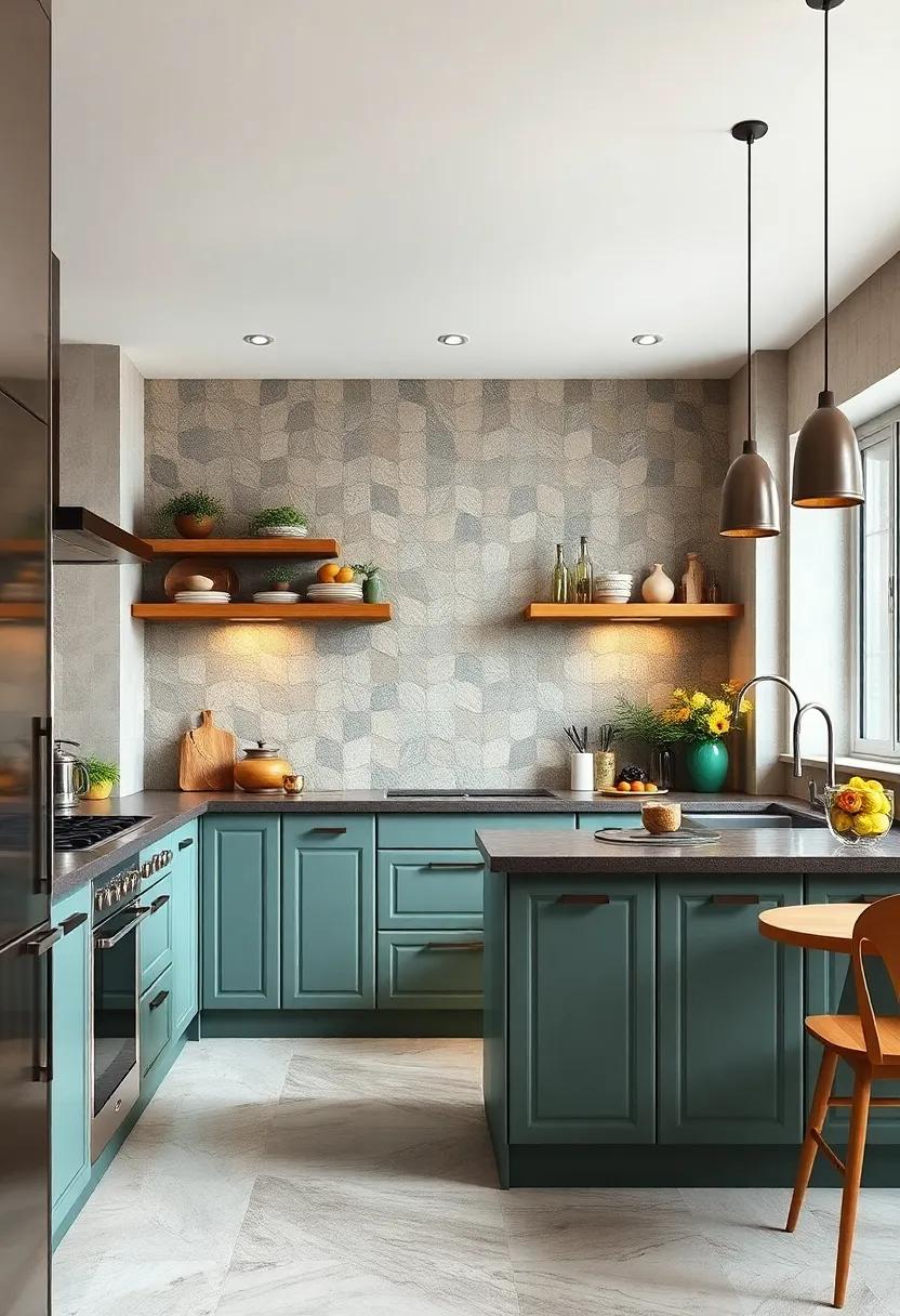 Mixing Matte and Gloss Tile Finishes to Create Depth and Visual Interest in Contemporary Art Deco Kitchens
