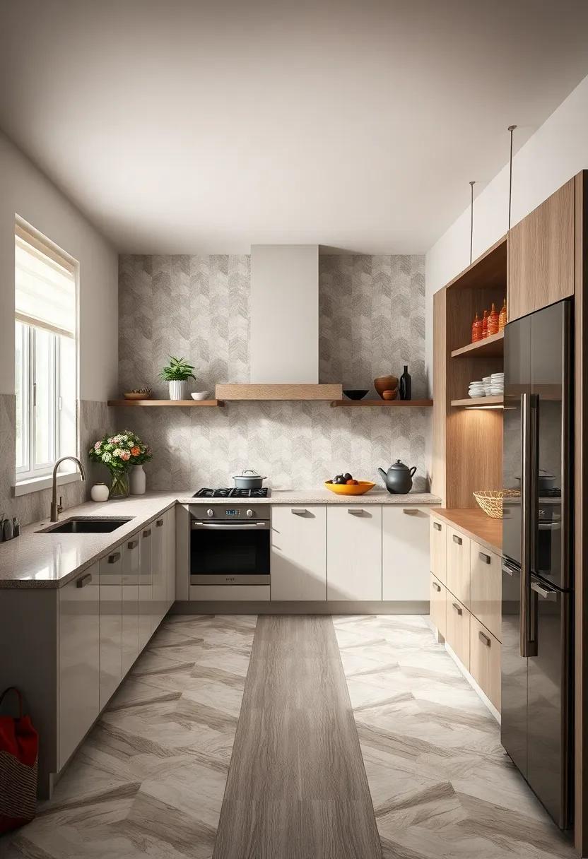 High Gloss Subway Tiles Arranged in Angular Patterns to Produce Striking Visual Rhythms