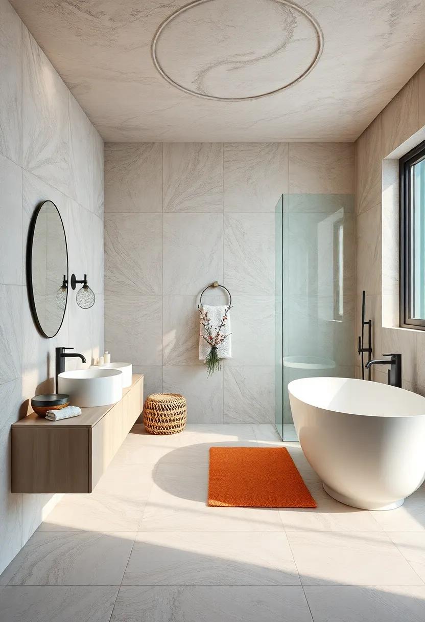 Bold ‍Tiles:​ Make ​a statement with⁢ patterned or colorful tiles on the‍ floor ⁤or walls to ‌energize the⁢ space