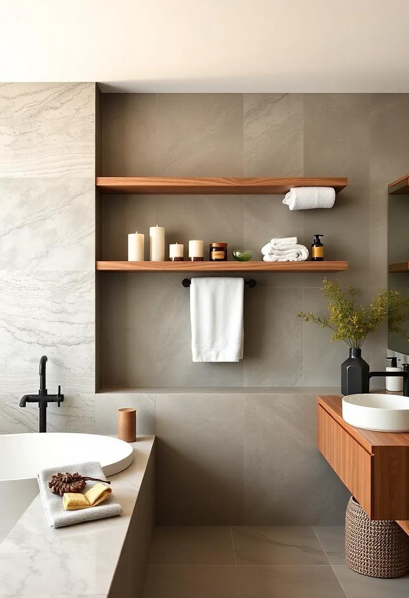 Open Shelving: opt for ⁣open ⁣shelving to display⁤ beautifully organized towels, candles, and bathroom essentials⁤ for​ an ​inviting look