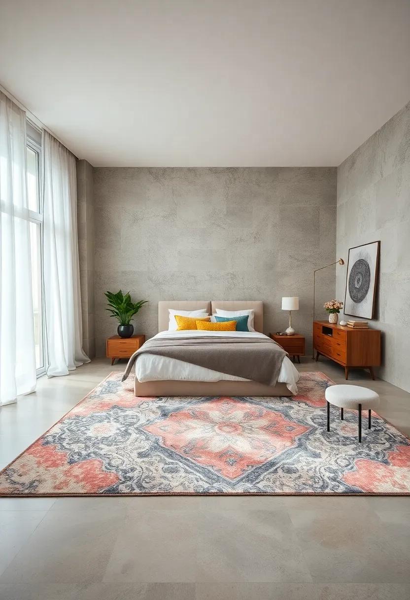 Open Layout:⁣ Use a large area ‍rug to visually anchor an open bedroom ⁢layout, creating a sense of intimacy within the space