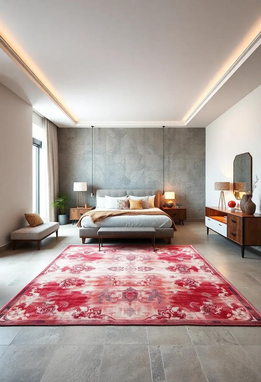 Personalized Pathways: Define different zones in a large room by using area rugs that demarcate spaces for sleeping, reading, or working