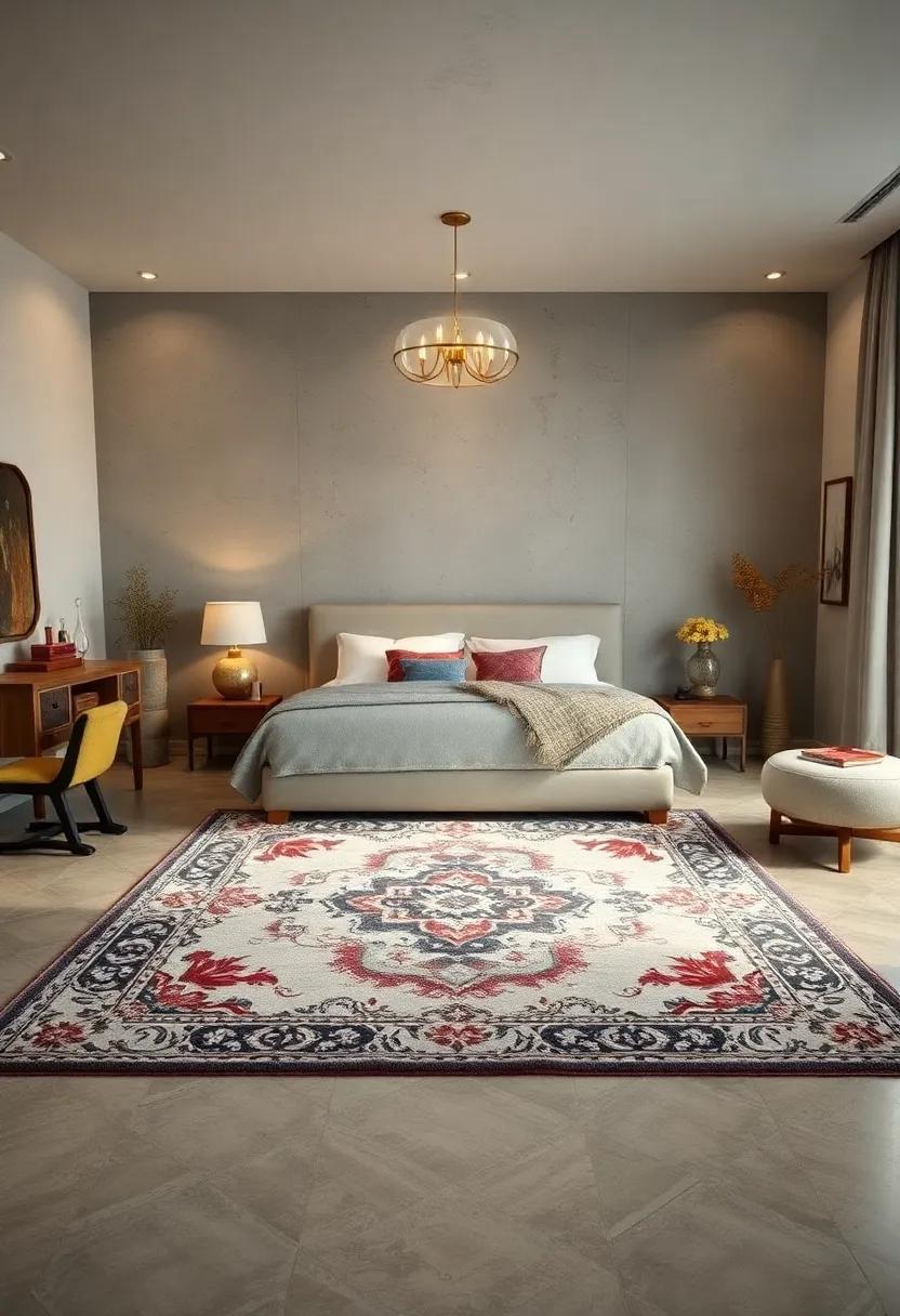 Vintage Touch: Opt for an antique or vintage-inspired area rug to add character and charm ⁢to your modern bedroom setup