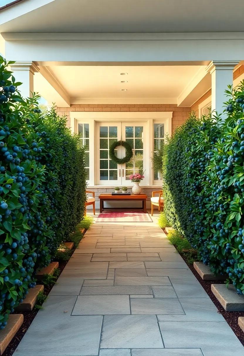 A Gentle Morning Breeze Caressing Rows Of Blueberry Bushes Framing A Cottage Style Front Porch