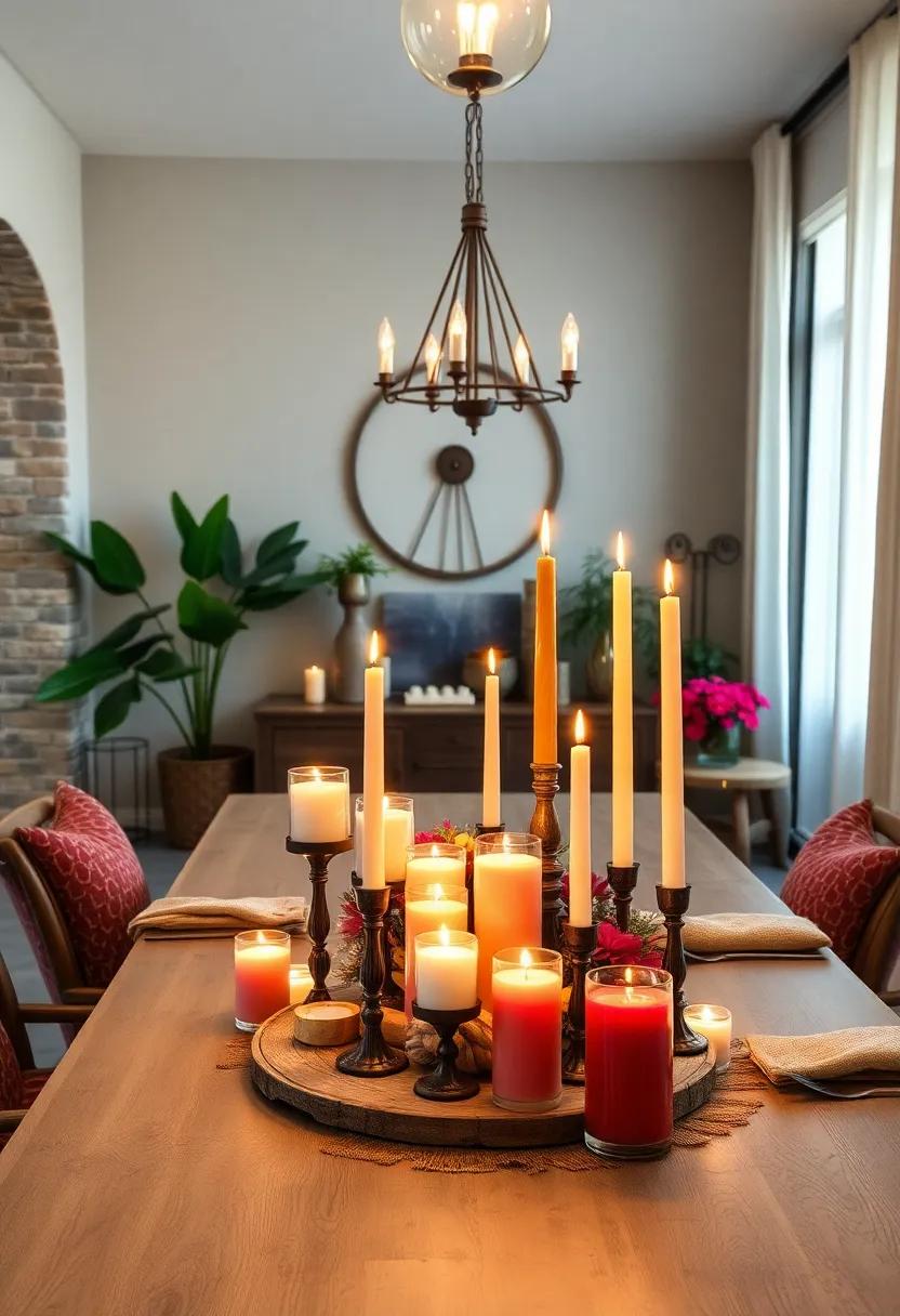 Candle Clusters: Use an assortment of candles in various heights and shapes, arranged artfully on the table for a captivating ‍and cozy ‌dining experience
