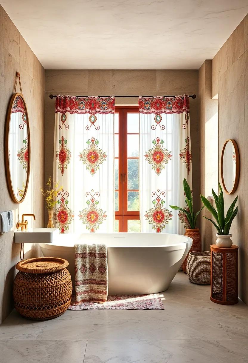 Customizable Curtains: ‍Hang sheer curtains​ with Moroccan prints that ‍allow sunlight ​to‌ filter through while ‍maintaining privacy and style