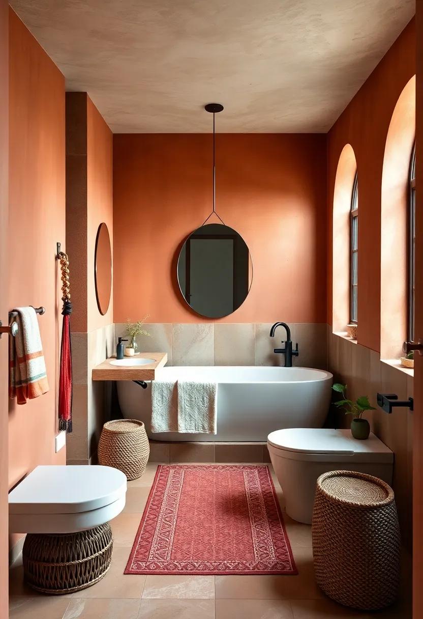Embrace Earthy Tones: ⁤Infuse your bathroom with warm terracotta walls complemented by‌ Moroccan tile ‍accents for a grounded, harmonious feel