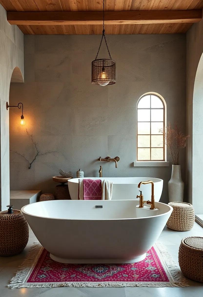 Freestanding Bathtubs: A ⁤luxurious freestanding bathtub becomes​ a centerpiece when paired with a Moroccan-style rug ⁤and soft, ambient lighting