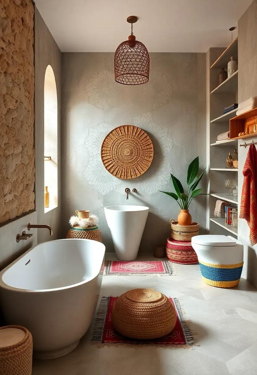 layered Textiles: Add ⁣a touch of comfort⁢ by layering colorful, ⁣patterned textiles,⁣ such as‌ kilim rugs‌ and woven‌ baskets, to create a cozy, inviting‍ ambiance