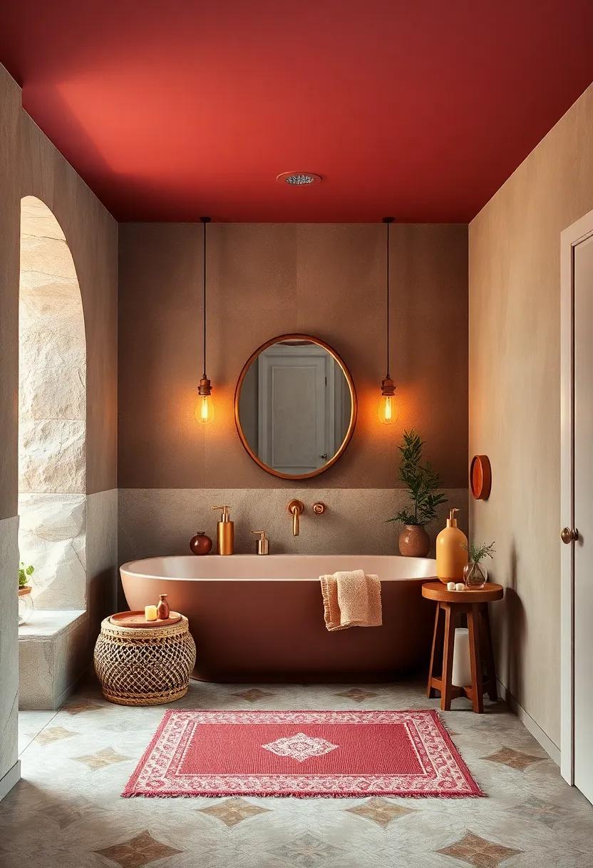 Radiant Colors: ‌Paint your ceiling a⁢ rich, deep hue, complementing golden accents to create a warm, inviting atmosphere that embraces ​the boho spirit